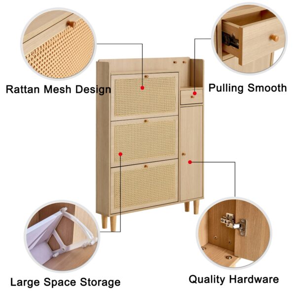 Modern minimalist storage cabinet, Japanese rattan shoe cabinet, bed top cabinet, small home furniture. Suitable for corridors and living rooms.    W115170127