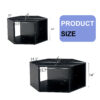 Modern Minimalist Black Hexagonal Coffee Table Set.Hexagonal MDF coffee table, characteristic pattern stickers, multi-hole design to give more storage space.Two coffee tables of different sizes.