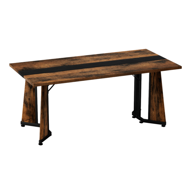 70.9"Rectangular Large Dining Table, Waterproof Large Desk for 8 People, Deluxe Family Dining Table with Adjustable Legs for Kitchen,Living Room,Office, Rustic Brown,70.9''W x 35.4''D x 30.3''H