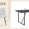 Table and chair set.Modern Black Marble Pattern MDF Dining Table Set - 55"x31.4" with 4 Extended Seat Cushion PU Dining Chairs.White and Black Splicing Colors Cushion.Iron Pipe Spraying Chair Legs.
