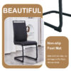 Table and chair set. Modern minimalist grey marble textured MDF dining table with metal frame.Paired with 4 black PU chairs with Black Featuring arched black legs.
