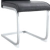 Luxury Simple Arch Chair - Set of 8 Dark Gray PU Material High Resilience Dining Chair with Arched Metal Silver Leg.Crazy Horse Texture PU Dining Chairs.