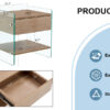 Bedside table with drawers. The board surface is MDF sticker, and both sides are transparent tempered glass. The design is simple and elegant, with excellent storage functions.