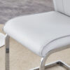 Table and chair set.63"*35.4" White Imitation Marble Pattern MDF Dining Table Set - 6 Soft and Comfortable Light Gray PU Chair With Arched Metal Silver Leg.Create Your Exclusive Low-Key Luxury Space.