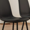 Modern Minimalist Black Dining Chair Set - Four Chairs per Box, Stable and Comfortable.Modern Mid-Century Style Upholstered Side Chairs,Spoon Shaped Chairs With Black Metal Legs.