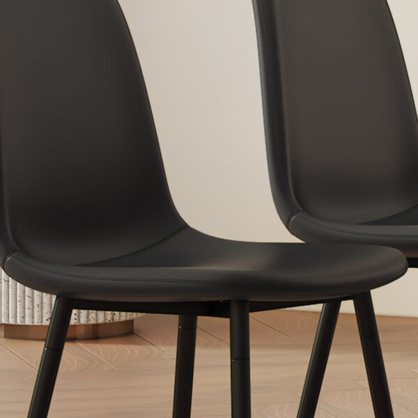 7f0ffa5bbe0d4022904e77fb6b5bd35a_61de5eb87fb26114b28a7ad5e3395963 Modern Minimalist Black Dining Chair Set - Four Chairs per Box, Stable and Comfortable.Modern Mid-Century Style Upholstered Side Chairs,Spoon Shaped Chairs With Black Metal Legs.