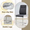 Table and chair set.63*31.4 Inch Luxurious Cold Jade Sintered Stone Dining Table Set- 4 Dark Gray High-quality PU Chairs With Arched Silver Metal Legs.Perfect For Dinner Room,Meeting Room,Kitchen,etc.