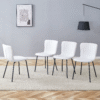 Luxury Minimalist Chairs - A set of 4 high quality dining chairs with black metal legs. The integral metal leg structure is suitable for various interior decoration styles.