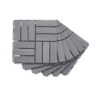 30 PCS Interlocking Deck Tiles Checker Pattern, 12" x 12" Square Light Gray Acacia Hardwood Outdoor Flooring for Patio, Bancony, Pool Side,...