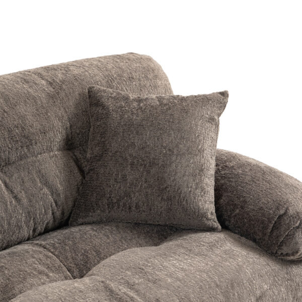 Two-seat Sectional Sofa Modular Deep Seat Sofa Couch Chenille Sofa Sleeper Comfy Upholstered Furniture for Living Room Apartment Studio Office-Gray