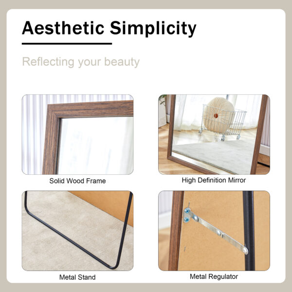 7fb2ea4b18144f81bb76614592ef1d83_20240315_2339ef7cae0411cafd3dedf9175cda97 Fourth generation solid wood frame full-length mirror, dressing mirror, bedroom porch, decorative mirror, clothing store, floor standing large mirror, wall mounted. 71 "* 31.5"