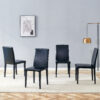 Four black PU dining chairs, simple and versatile, comfortable and accompanied. The exquisite and multifunctional dining chair has opened up a comfortable new experience. (4-piece set)
