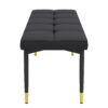 59*17 Inch Multifunctional Black Shoe Bench - Faux PU Cushion, Sturdy Metal Legs With Gold Accents.Suitable For Bedroom,Fitting room, Storage room, Dining room, and Living room,etc.