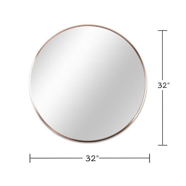 32 Inch Gold Metal Framed Round Bathrrom Mirror for Wall.(W2203134043)