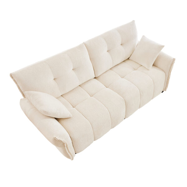 7ff3a5b2534743439aec1dc76f61a92a_5b499bfed213245714cef76a7e0fcdf9 Premium Two-Seater Sofa - Ergonomic Design with High-Resilience Foam Cushions, Modern Chenille Fabric Upholstery for Living Room, Lounge, Office Space, White