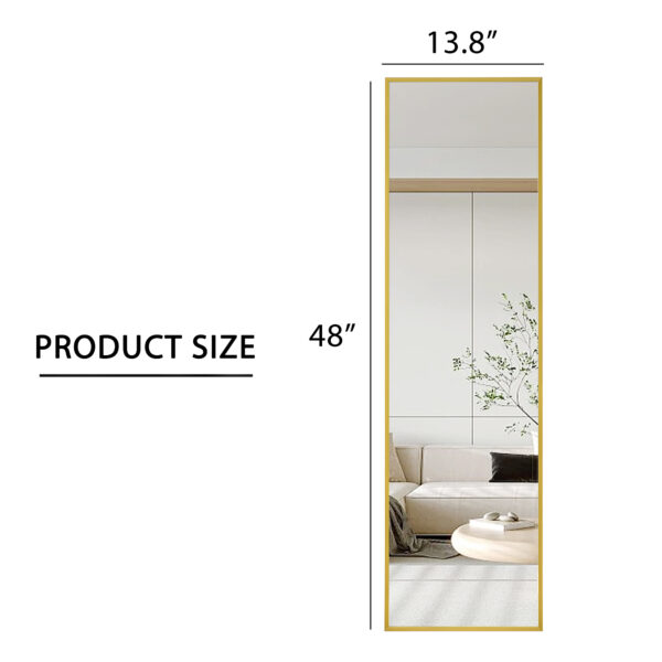 7ff6edf56bb84bd196149000183aee1b_20240321_f34264cdd837e5ba631dbbbfeee77c4c The 4rd generation aluminum alloy metal frame wall mounted full body mirror, bathroom makeup mirror, bedroom entrance, decorative mirror, quality upgrade, 48 "* 13.8"
