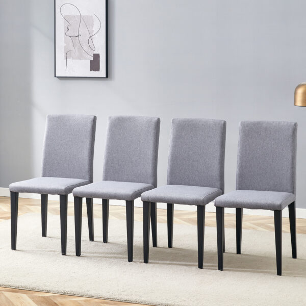 7ffde4b334a944cc8110d64df3eec2b0_1c21e528753831fd73e094d71e116a8e Four Light Gray Linen-Cotton dining chairs, simple and versatile, comfortable and accompanied. Exquisite and versatile dining chairs unlock a comfortable new experience.(Set of 4)