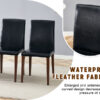Table and chair set.64.5 x 35.4 Inch Stylish Wood Color Textured Dining Table.Perfectly Blending Simplicity And Transparency.Paried With 4 Black PU Dining Chairs with Walnut Color Metal Leg.