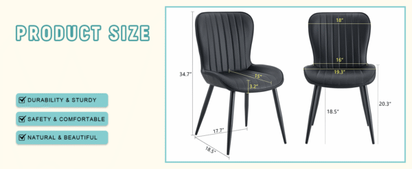 80a7c8b0885f4c46914bbc76e9e5f3f9_8113d345ddb04e3c59ca1e6e33ecb005 The Black Minimalist Ergonomic Dining Chair Comes In A Pack of 4, With A Comfortable Design Of Extended And Curved Seat Cushions, Unlocking A Comfortable And Minimalist New Sitting Posture.