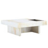 A modern and practical coffee table with imitation marble patterns, made of MDF material. The fusion of elegance and natural fashion 31.4"* 31.4"* 12 "