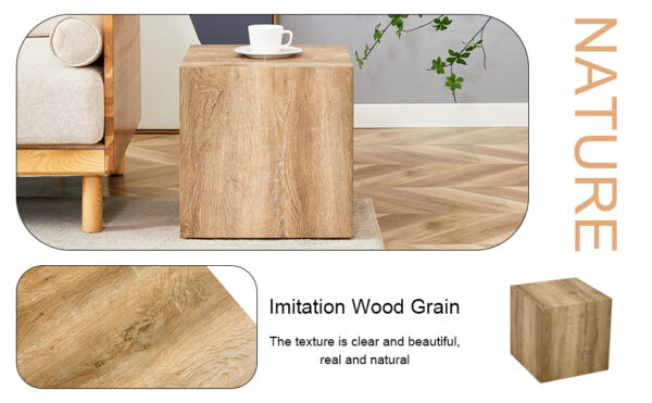81c5c8232ffc4d59859ddcb9e4b0411e_82919117a33e311179e33d4202ebdcf1 Elevate your living space with this square modern MDF coffee table that showcases smooth, light wood color texture patterns. It is characterized by stylish design.15.7*15.7*15.7