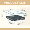 31.4 Inch Modern Two-Tier Square Coffee Table - An Elegant Combination of Clear Glass and Black Marble Pattern Sticker.It can be used as a coffee table,a side table or a display stand.