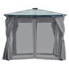 TREXM 10'x10' Hardtop Outdoor Gazebo with Polycarbonate Roof, Patio Gazebo with Aluminum Frame, Mosquito Netting and Privacy Screens for Shade and Rain, Backyard Tent for Backyard, Garden, Lawn (Grey)