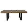 Rectangle extendable dining table for 6-10 people aged effect wood and black 160-200 cm