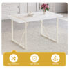 Table and chair set.55"x31.4" Cream-Style White MDF Dining Table Set with 6 White Chairs With Silver Metal Legs.MDF Tabletop and metal frame legs.Adding a warm and gentle atmosphere to your family.