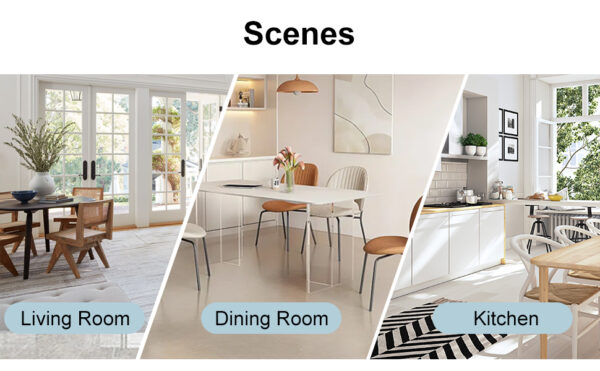 827db54e03704d82a5d7c45497eebe70_3fc297bb05785744d720cc5b7c116394 Table and chair set.Luxurious Snow Mountain White Slab Round Dining Table Set - 47"x47" with 4 Light Gray PU Chairs.Sintered Stone Tabletop,MDF Table Leg,