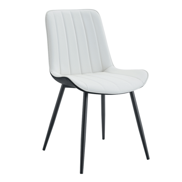 8284498b8cb94ba4b9b7d4d2ccade7f5_0d0264e6dc5badd4cd6d8017ac5e62ae Extended Seat Cushion PU Dining Chair Set - Four Pieces.Smooth line design.Can integrate well into various modern home decoration styles.White and Black Splicing Colors.