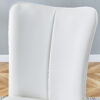 Modern minimalist dining chairs, office chairs. 4-piece set of white PU seats with silver metal legs. Suitable for restaurants, living rooms, and offices. C-008