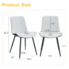 Extended Seat Cushion PU Dining Chair Set - Four Pieces.Smooth line design.Can integrate well into various modern home decoration styles.White and Black Splicing Colors.