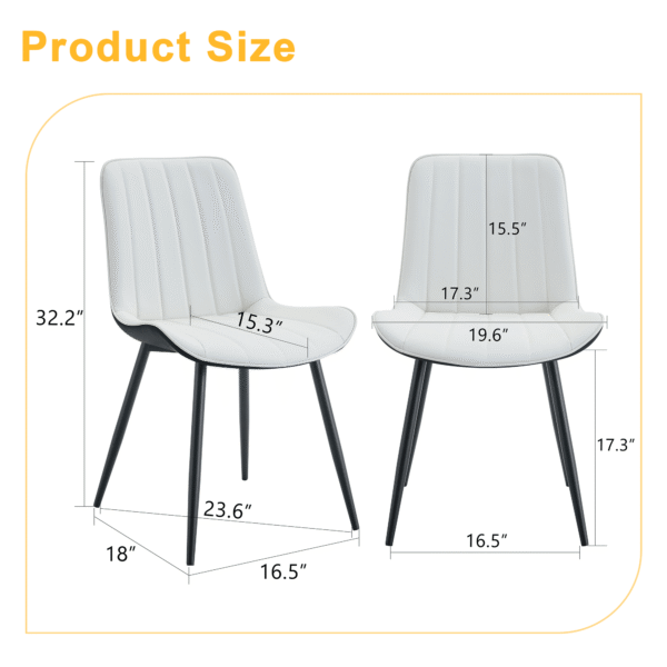 829e6f37d0f7413cbfc8d289d99196ed_58edc679e6220548abfa5d5f280138c8 Extended Seat Cushion PU Dining Chair Set - Four Pieces.Smooth line design.Can integrate well into various modern home decoration styles.White and Black Splicing Colors.