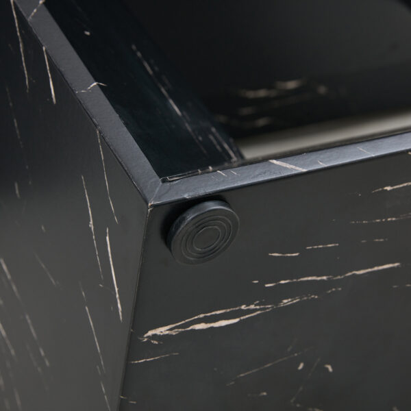 This modern dining table with MDF marbled design gives you a luxurious and elegant feel, adding a touch of elegance whether it is a family dinner or entertaining guests.
