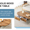 Coffee table with double drawers. The board surface is MDF sticker, and both sides are transparent tempered glass. The design is simple and elegant, with excellent storage functions.