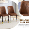 Table and chair set.64.5 x 35.4 Inch Stylish Wood Color Textured Dining Table.Paried With 6 BrownTechnology-Fabric Dining Chairs.Suitable for kitchen,Dining room,etc.