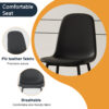 Modern Minimalist Black Dining Chair Set - Four Chairs per Box, Stable and Comfortable.Modern Mid-Century Style Upholstered Side Chairs,Spoon Shaped Chairs With Black Metal Legs.
