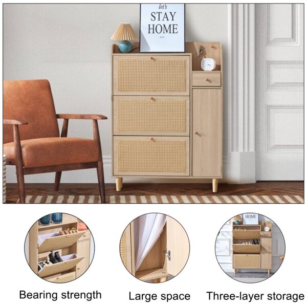 Modern minimalist storage cabinet, Japanese rattan shoe cabinet, bed top cabinet, small home furniture. Suitable for corridors and living rooms.    W115170127