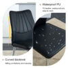Table and chair set.63*31.4 Inch Pandora Patterned Sintered Stone Dining Table Set - 4 Shell Textured Black Chairs, Modern Light Luxury.Perfect For Dinner Room,Meeting Room,Kitchen,etc.