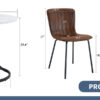 Table and chair set.A Modern Minimalist Circular Dining Table With A Diameter Of 33.3 Inches.Paired With 4 High Quality Brown Dining Chairs Made Of Technology-Fabric.Iron pipe spraying Legs.