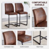 A set of two brown chairs, including suede cushions and black metal legs. Small size, suitable for select groups, suitable for dining room, kitchen, terrace and guest office chairs (set of 2)