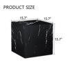 15.7*15.7*15.7 Inch Black Marble Texture MDF Coffee Table - Luxurious Design, Perfect Living Room Accent.Cube fashion texture design coffee table, suitable for various situations and scenes.
