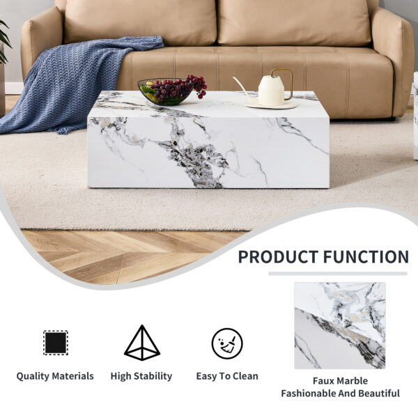 845a18579ea0457cbbe302ea4c1addf1_20230822_9fabf20350cca8de98fff0cbfb7d13c1 Modern MDF Coffee Table with Marble Pattern - 39.37x23.62x11.81 inches - Stylish and Durable Design W1151119518