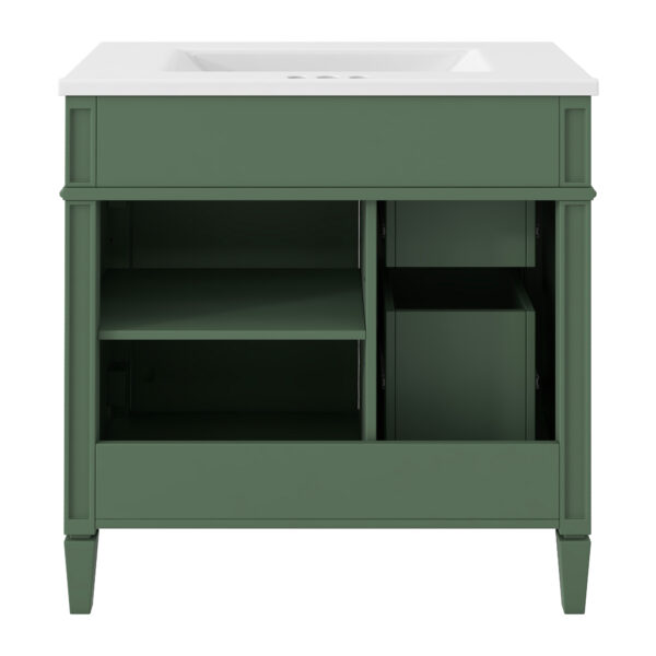 30'' Bathroom Vanity with Top Sink, Modern Bathroom Storage Cabinet with 2 Drawers and a Tip-out Drawer, Single Sink Bathroom Vanity