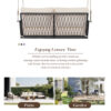 TREXM 1-Piece Woven Rope Outdoor Swing Sofa with Soft Cushions Seating 2 for Patio, Courtyard and Balcony (Beige)