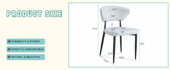 84d22816cf96456b9513de0ce6ab4c59_30a4278e95974d4e4ddd808bf1a2cf4d White Minimalist Ergonomic Dining Chair, With A Curved Backrest For Comfortable Design,Unlocking A Comfortable And Minimalist New Sitting Posture. A Pack Of 4.Available In Black And White.