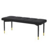 47*16 Inch Multifunctional Black Shoe Bench - Faux PU Cushion, Sturdy Metal Legs With Gold Accents.Suitable For Bedroom,Fitting room, Storage room, Dining room, and Living room,etc.