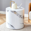 The cylindrical table with its patterned design can be easily integrated into a variety of interior styles, from coffee tables to small dining tables, workbenches or makeshift writing desks.