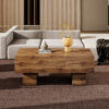 This modern rectangular coffee table features a stylish wood color, making it an ideal addition to any living room or apartment, and measures 43.3 "x 21.6" x 17.2 ".W1151P168335